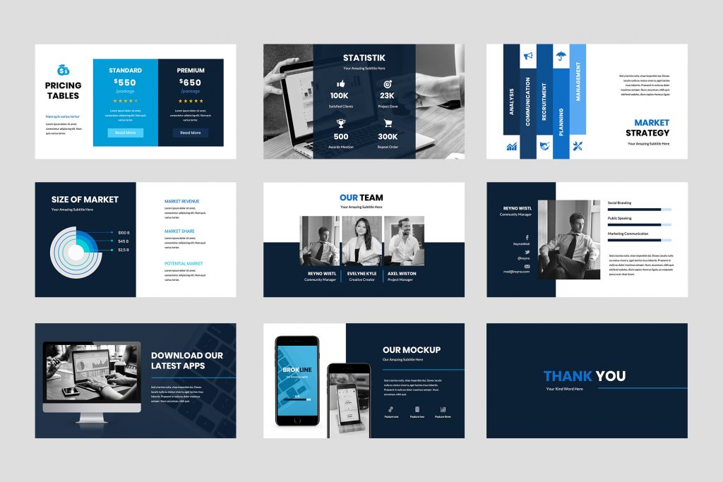 Brokline Presentation Template | TMint