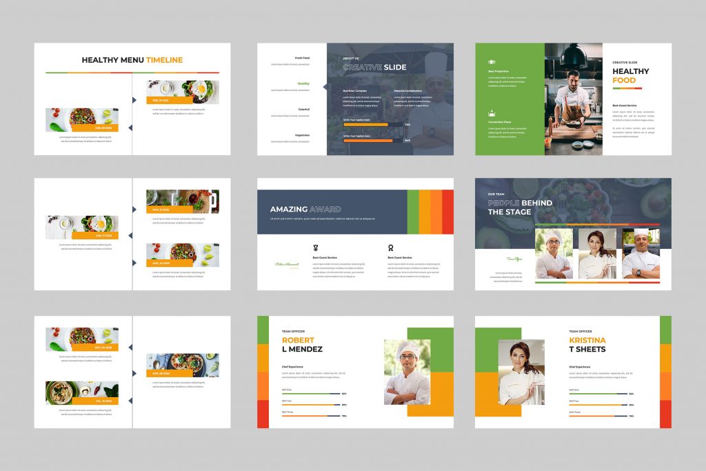 Healthy Food Presentation Template Tmint