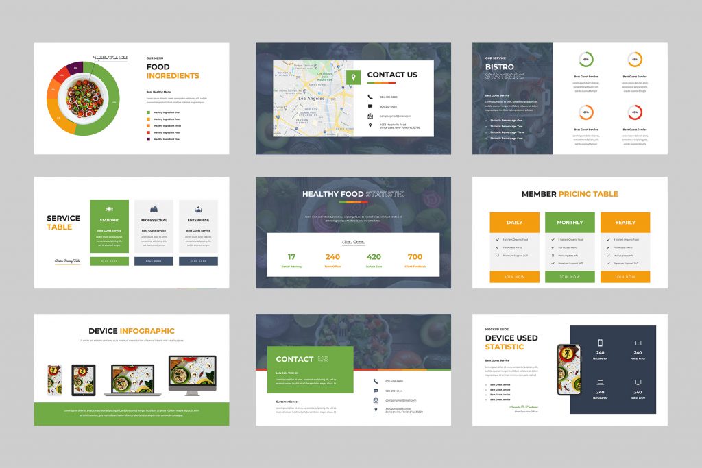 Healthy Food Presentation Template Tmint