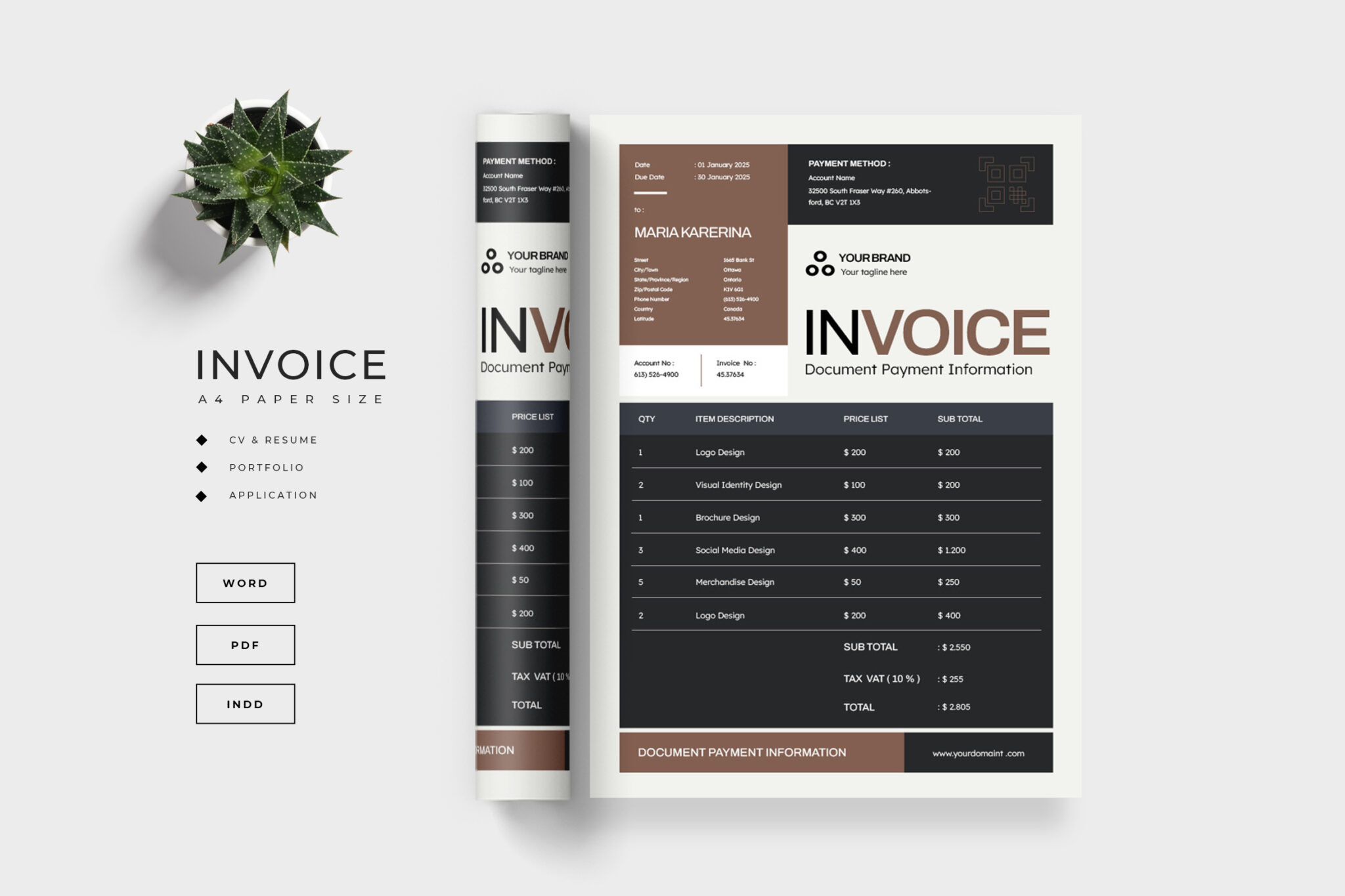 Simple Invoice Layout in InDesign