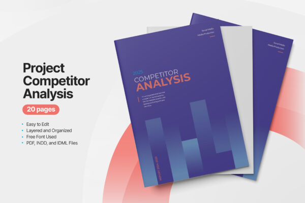 Project Competitor Analysis Template for Adobe InDesign