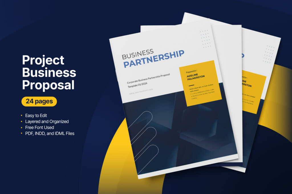 Project Business Partnership Proposal Template for Adobe InDesign