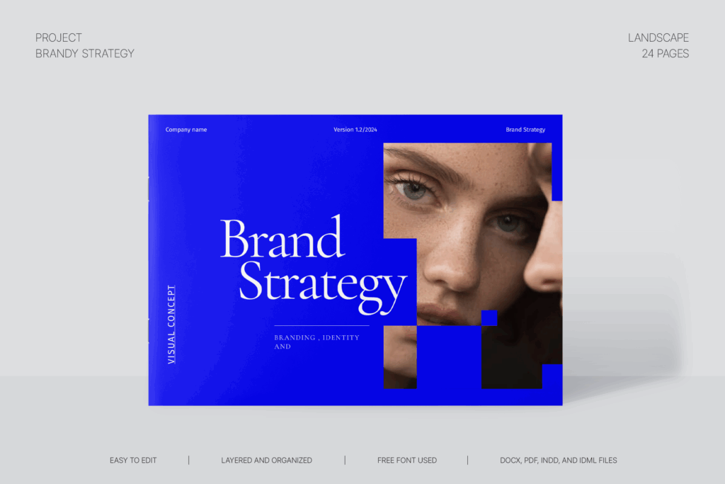 Project Brand Strategy Template for Adobe InDesign