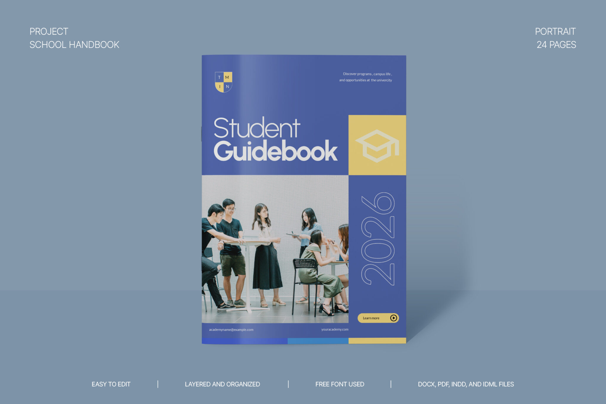 Modern Student Guidebook Template for Adobe InDesign | TMint